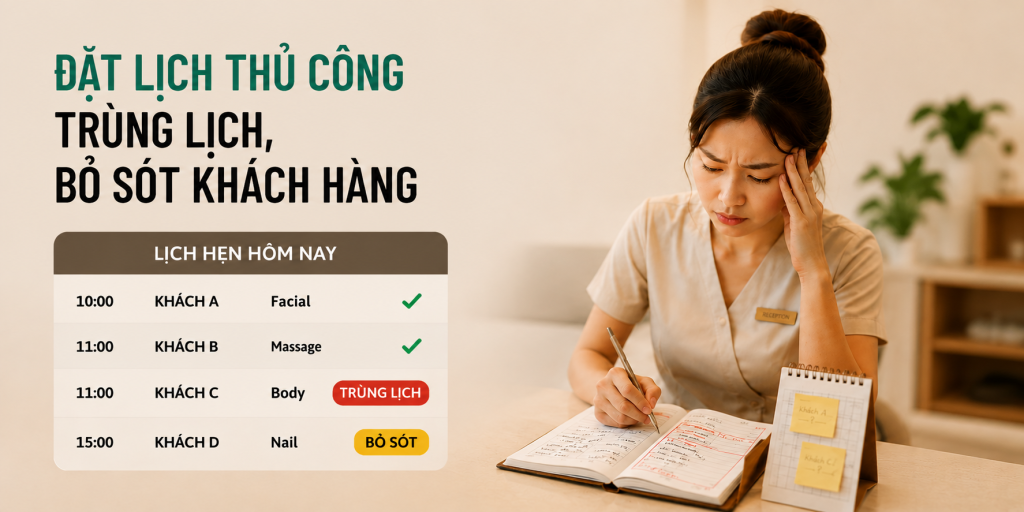 Quản lý khách hàng spa bằng sổ tay dễ sai sót